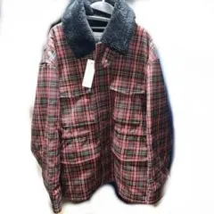 GU ビューティフルピープル チェックボアブルゾン XXL レッド