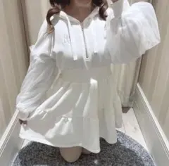 evelyn エブリン　パーカーワンピース ホワイト