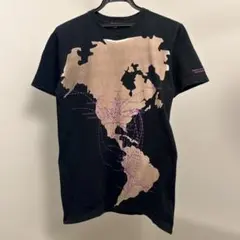 LAD MUSICIANラッドミュージシャン世界地図総柄 Tシャツ マルチカラー 
