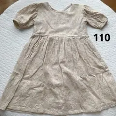 半袖パフスリーブワンピース　110