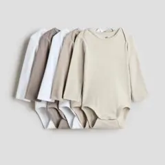⭐︎むつごろう様専用⭐︎H&M 長袖ロンパース5枚セット　ホワイト/ベージュ　85