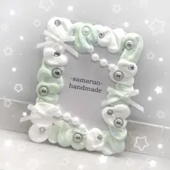 硬質ケーストレカケースホイップデコB8 韓国 エメラルドグリーン水色白ミックス