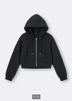 GU フルジップパーカー 黒