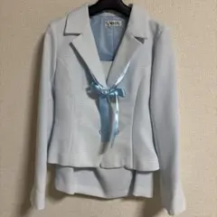 新品　イマージュ　スーツ　2点セット　水色　リボン付き　入園、入学式　サイズM
