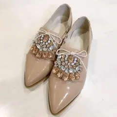 ブラック フラットシューズ