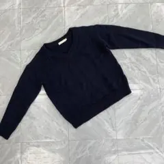 AMERICAN HOLIC ニット セーター Vネック 長袖 ネイビー M