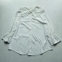 ナイスクラップ シャツ フリル襟 白 F（G123）