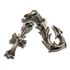 シルバー925ネックレス ドラゴンタイプ 針 カッコイイ クロス 十字架