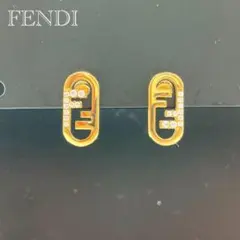 ☆未使用級☆ FENDI オーロック ラインストーン ピアス