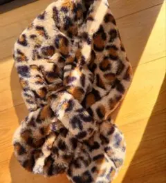 マフラー　ファー　ヒョウ柄