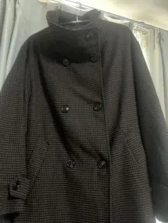 チェック柄トレンチコート ダークブラウン