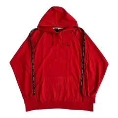 00s OLD NIKE ラグランスリーブ ロゴテープ刺繍ロゴパーカー Y2K