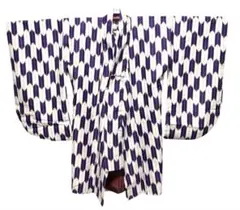 卒業式や謝恩会の袴スタイルにおススメ　二尺袖着物　白×紫　矢絣デザイン