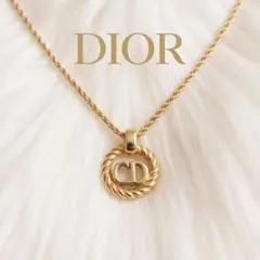 Christian Dior ディオール サークルロゴ ネックレス ゴールド