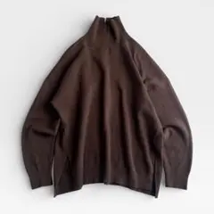 ビューティーアンドユース 洗える ブラウン ハイネック ニットセーター カシミヤ