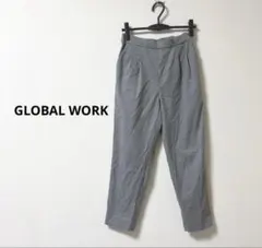 GLOBAL WORK テーパードパンツ 無地 カジュアル グレー 【M】