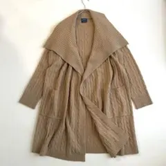 美品✨ポロラルフローレン カシミヤ ケーブルロングカーディガン ショールカラー