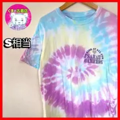 ち*る様 usa古着 タイダイ Tシャツ パームツリー テキスト イエロー パー