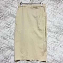 GU M 膝丈 タイトスカート ベージュ ストレッチ M