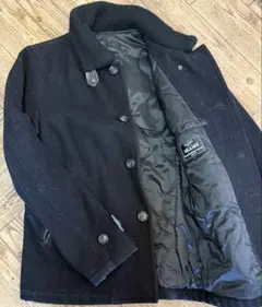 BEAMS 中綿ジャケット 襟元ニット内側キルティング 一部牛革使い