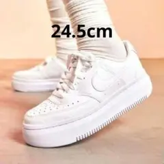 美品ナイキ 24.5cm 白無地 厚底スニーカー コートビジョンアルタ シューズ