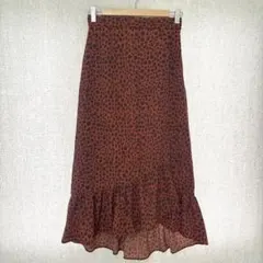 美品✦SLY ロングフリルスカート S ダルメシアン柄 裏地付き