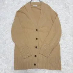 INED イネド ロングカーディガン 9 イエロー カシミヤ混 ウール95%
