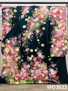 振袖 ラメ刺繍 金銀彩 銀通し 薔薇 身丈160cm 撥水加工済 MO3760 