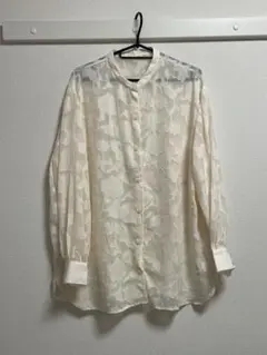 花柄シアーシャツ 長袖 アイボリー tiptopのサムネイル