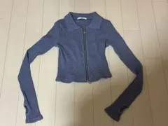 SLY ブルー 長袖ジッパー