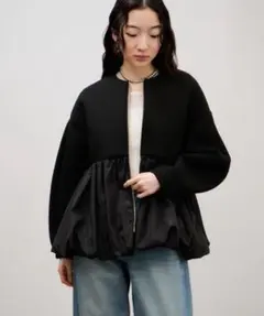 しょこ様ADAM ET ROPÉ ダンボールタフタペプラムカットソーカーディガン