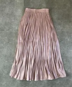未使用 VIS ビス シャイニーサテンフェードアウトプリーツスカート