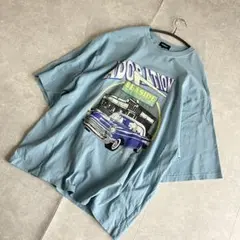 ビッグシルエット カープリントTシャツ L 古着 90s風 オーバーサイズ