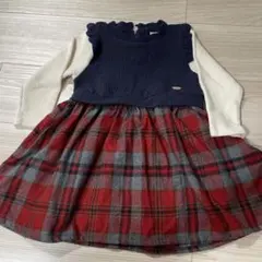 petit main チェック柄ワンピース　90