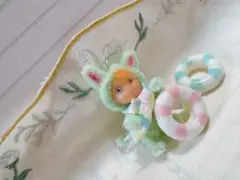 モールベア　ラバーフェイス風　人形　ミニチュア　着ぐるみちゃん　ミントちゃん