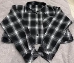 アベイル チェック柄長袖シャツ ブラック・ホワイト Lサイズ