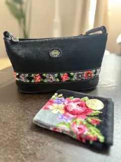 【美品/FEILER】フェイラー ポーチバッグ＆新品ハンカチ 2点セット