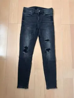 AZUL ダメージ加工スキニーデニム ダークグレー - メルカリ
