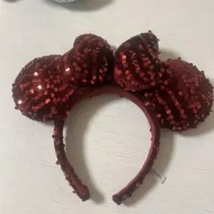 ディズニー カチューシャ ベロア 赤