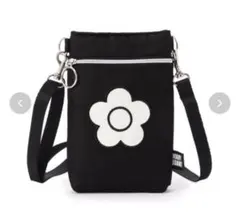 MARY QUANT ブラックショルダーバッグ ポケットプラス 小