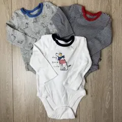 まとめ売り✨GAPベビー ロンパース3枚セット 6-12M 犬柄 ボーダーのサムネイル