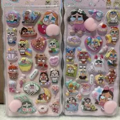 ぷくぷくシール ももシール マシュマロシール キャラクターシール2セット