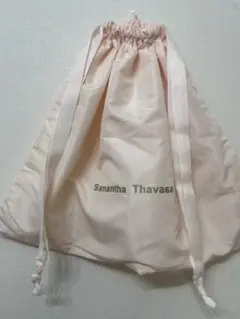 サマンサタバサ 巾着バッグ　ポーチ　バッグ ピンク　ロゴ入り　新品