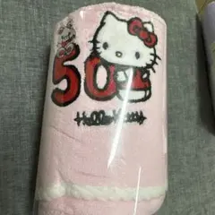 サンリオ ハローキティ 50周年記念 フェイスタオル ピンクのサムネイル