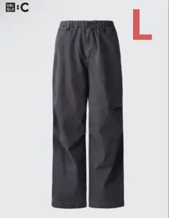 UNIQLO : Cワイドパラシュートパンツ　デニム　ダークグレー Lサイズ