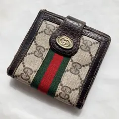 オールドグッチ 二つ折り 財布 シェリーライン GG柄 スプリーム ブラウンのサムネイル