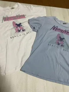 ディズニー ミッキーマウス Tシャツ ピンク リンクコーデ ペア 2枚