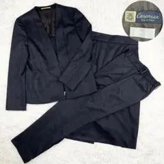 オリヒカ ライム ノーカラー パンツ スーツ 3点セット 洗える キャリーマン