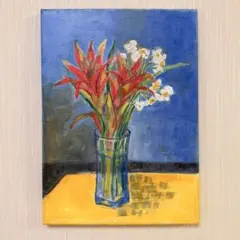 【凛と咲く】原画 アクリル画 F4 静物画 インテリア