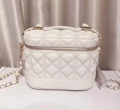 randa キルティング2WAYバニティバッグ ホワイト 未使用タグ付き